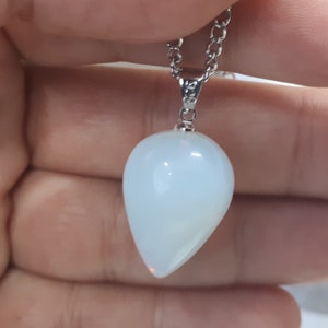 Opal necklace for women - Sterling Silver Opal Pendant - White Opal Pendant - White Opal Necklace pendant - October Birthstone Gift for her