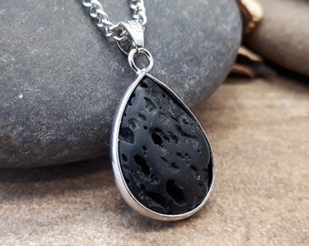Dainty Lava Bead Lava diffuse necklace, Diffuser Necklace, Aromatherapy, Essential Oil Diffuser Necklace, Lava Necklace, Lava rock diffuser