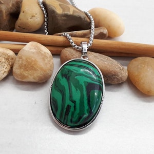 Malachite Pendant for women, Scorpio necklace, Malachite stone protection good for travel, skin, health and healing energy - Malachite Charm