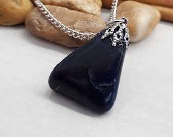 Dumortierite Pendant Necklace, Natural Dumortierite Jewelry, Dumortierite Crystal Necklace for Women, Birthstone Necklace,Dumortierite Charm