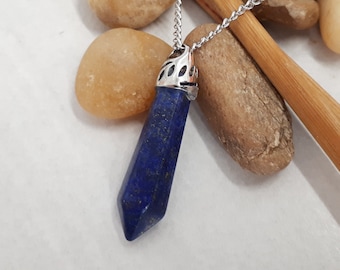 Genuine Lapis Lazuli Point Pendant - Lapis Gemstone Necklace - Crystal Point Pendant For Women - Lapis Lazuli necklace - Point Lapis Lazuli