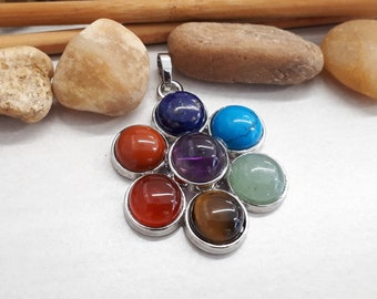 Chakra Necklace for Women -  Boho Pendant - Chakra Necklace Healing Stone - Chakra Pendant - Healing Crystal Jewelry - Rainbow Necklace