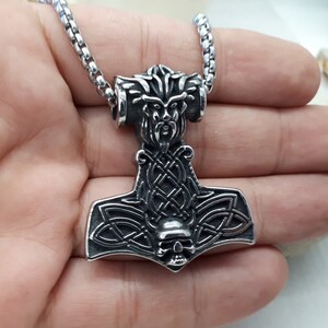 Viking Necklace - Thor hammer pendant. Thors hammer necklace - Thor hammer necklace for men - dainty Thor hammer necklace - Hammer of Thor