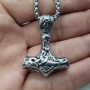 Thor hammer pendant - Viking jewelry. Thors hammer necklace - Thor hammer necklace for men - dainty Thor hammer necklace - Hammer of Thor