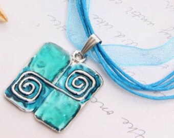 Bohemian Blue Necklace - Boho Necklace and Earring Set for Women - Blue Necklace Lariat - Handmade Boho wedding Necklace - Blue Necklace