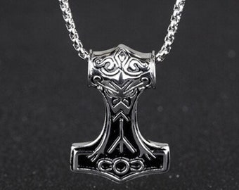 Thor Hammer Necklace - Mjolnir Necklace. Thors hammer pendant - dainty Thor hammer necklace. Hammer of Thor Necklace - Viking gift for him
