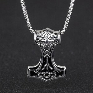 Thor Hammer Necklace - Mjolnir Necklace. Thors hammer pendant - dainty Thor hammer necklace. Hammer of Thor Necklace - Viking gift for him