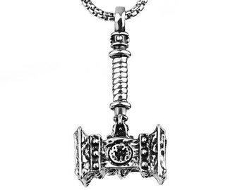 Thor hammer necklace - Thors hammer pendant - dainty Vikings necklace gift set. Hammer of Thor Viking Necklace - Viking gift Odin Valknut