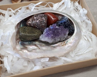 Crystals For Scorpio, Birthstone Set, Healing Crystal Set, Scorpio Gift Set, Abalone Shell, Zodiac Gift Box, Scorpio Stones, Astrology Set