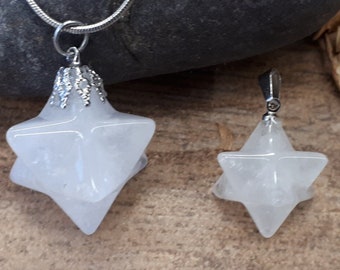 スモーキークォーツ マカバペンダント：銅で包まれたクリスタルスター