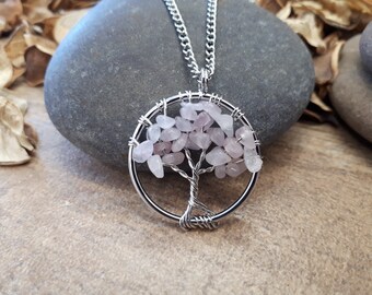 Collana Donna Ciondolo Albero Della Vita Celtico Con Cristallo - Regalo Originale Per Fidanzata O Mamma, Oro O Argento