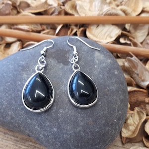 Rough Black Tourmaline Sterling Silver Stud Earring, Black Tourmaline Earring, Protection Earrings, Root Chakra, Black Studs. Gift for wife