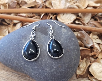 Rough Black Tourmaline Sterling Silver Stud Earring, Black Tourmaline Earring, Protection Earrings, Root Chakra, Black Studs. Gift for wife