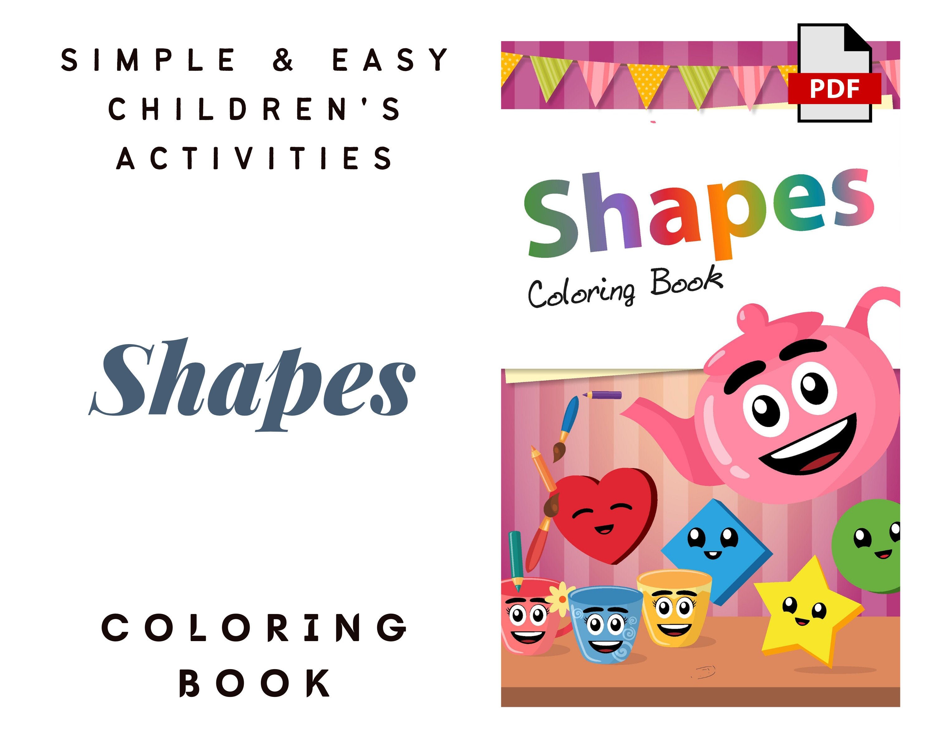Shapes Coloring Book PDF Download Best Gift for Girls and Boys | Etsy