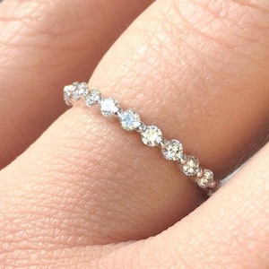 Moissanite Band, Full Eternity Wedding Band, 1.70ctw Pave Set Accent Moissanite Wedding Band, 925 Sterling Silver Wedding Ring,14K Band Ring
