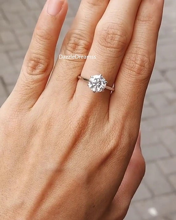 A silver diamond ring for engagement