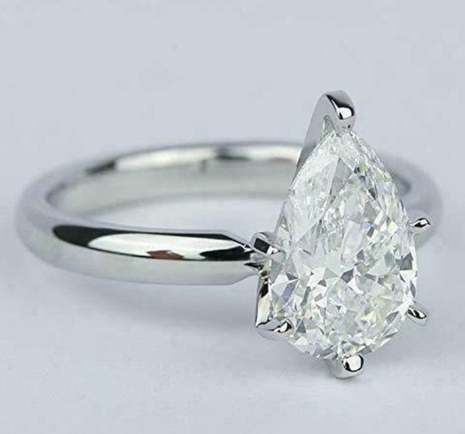 Pears Diamond Ring 3 CT Pears Cut 12x8 MM Moissanite Ring Etsy