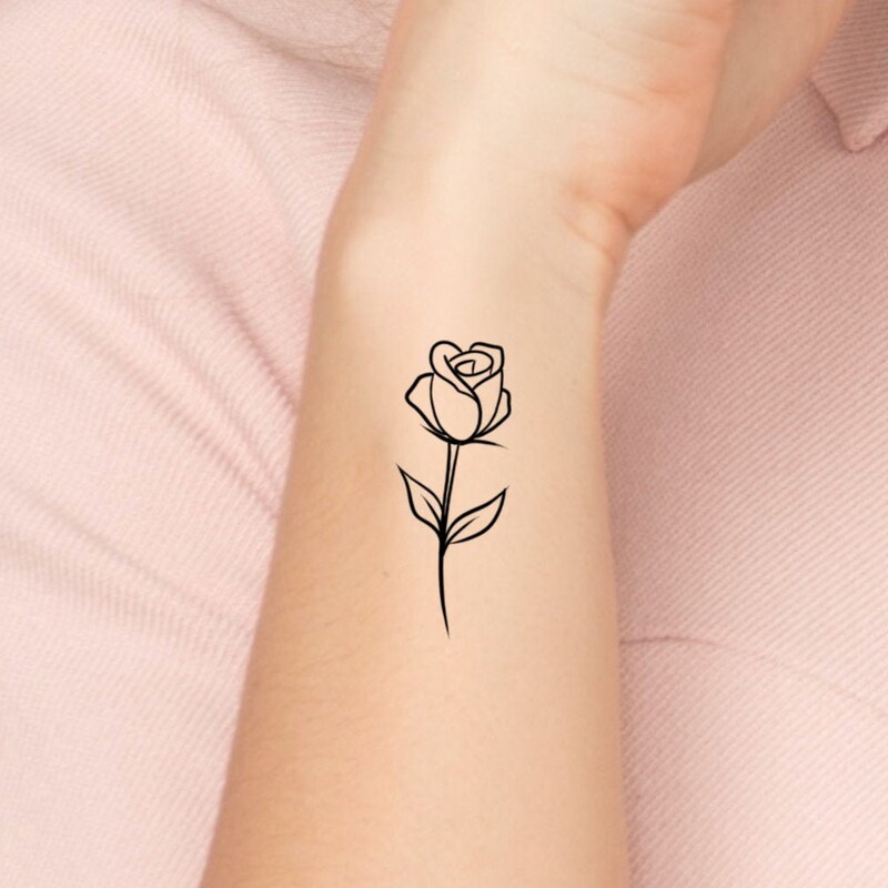 Rose Tattoo Outline - Etsy