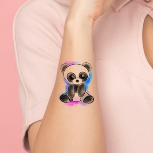 Panda Temporary Tattoo / watercolor tattoo / animal tattoo