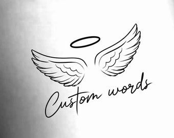 pics Small Angel Wings Tattoo Drawing angel wings tattoo etsy