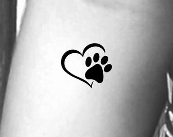 pic Small Dog Paw Heart Tattoo paw print tattoo etsy