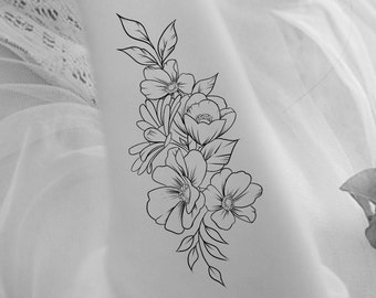 Floral Tattoo Sleeve Etsy