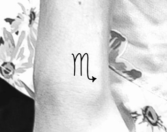 Scorpio Zodiac Symbol Temporary Tattoo