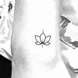 Small Lotus Flower Temporary Tattoo