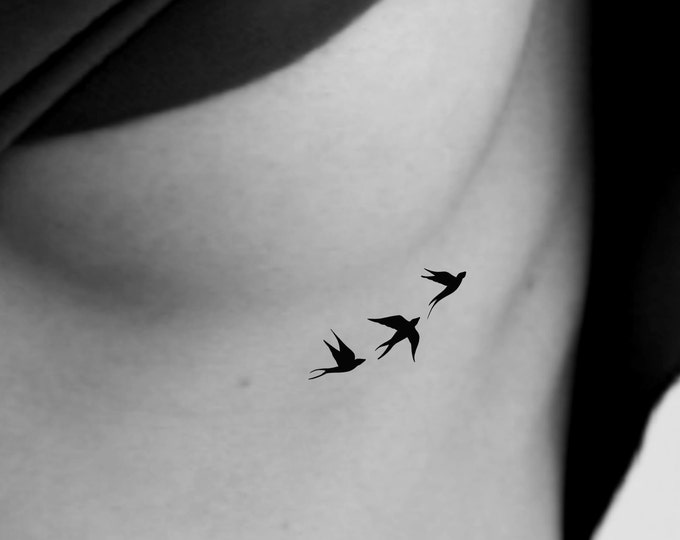 Silhouette Birds Temporary Tattoo