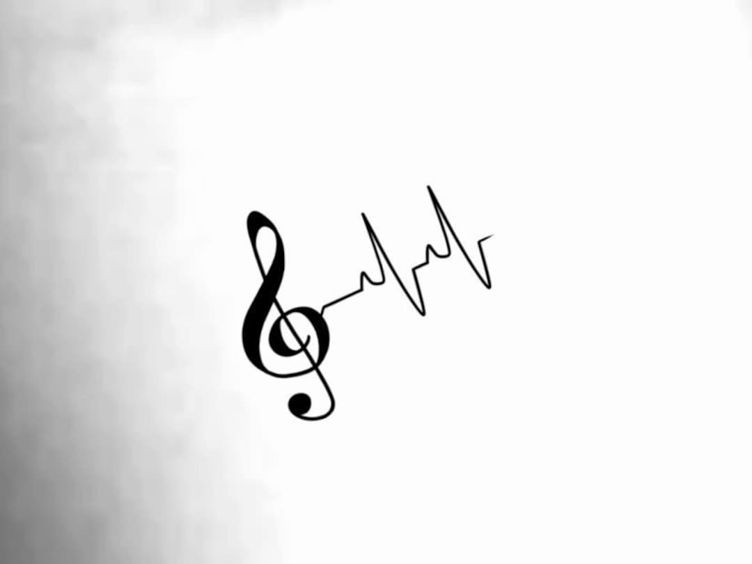 Buy Music Note Heartbeat Temporary Tattoo / Music Tattoo / Music ...
