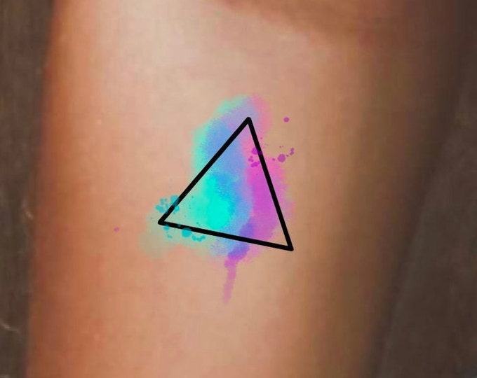 Triangle Watercolor Temporary Tattoo