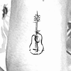 Sketchy Guitar Temporary Tattoo / music tattoo / small guitar tattoo / wrist tattoo / arm tattoo / forearm tattoo / music temporary tattoo