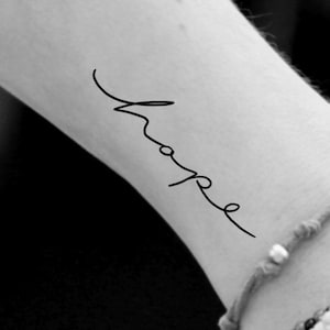 Hope Temporary Tattoo / word tattoo / lettering tattoo / script tattoo / handwriting tattoo