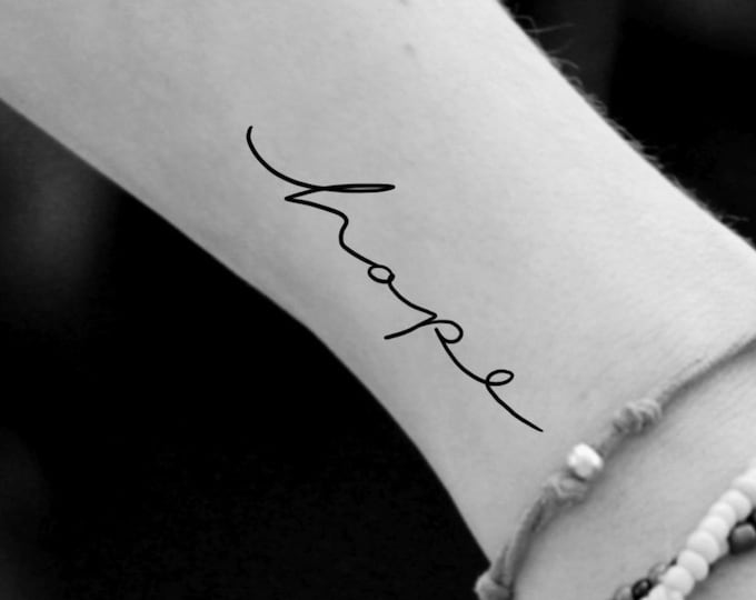 Hope Temporary Tattoo / word tattoo / lettering tattoo / script tattoo / handwriting tattoo