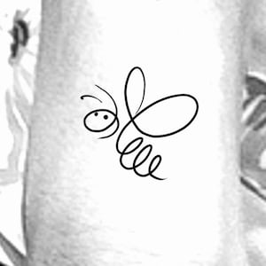 Bee Outline Temporary Tattoo