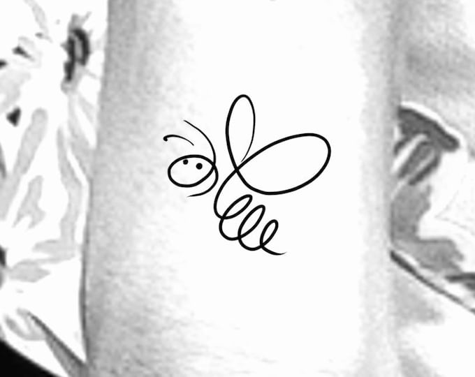 Bee Outline Temporary Tattoo