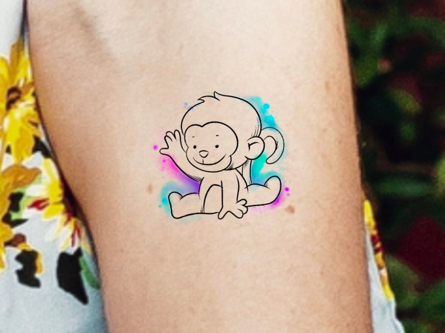 Monkey Tattoo - Etsy Australia Monkey Tattoo - Etsy Australia