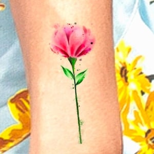 Watercolor Flower Temporary Tattoo