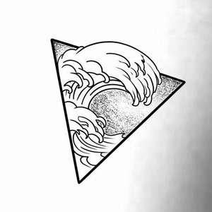 Great Wave Temporary Tattoo / wave tattoo / Japanese wave tattoo / geometric tattoo / sea tattoo / ocean temporary tattoo / beach tattoo