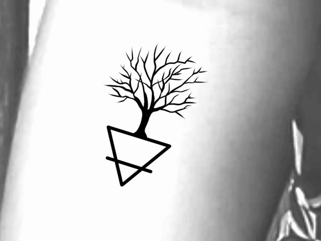 Tree Silhouette Temporary Tattoo / Triangle Tattoo / Geometric - Etsy  Australia