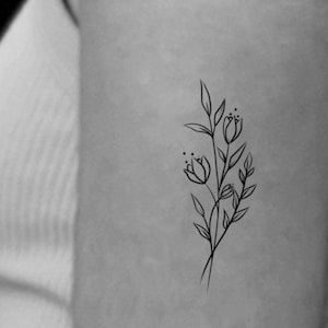 Wildflower Temporary Tattoo / floral tattoo / small tattoo / simple tattoo / floral tattoo 6