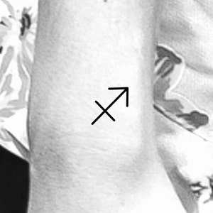 Sagittarius Zodiac Symbol Temporary Tattoo