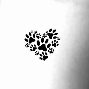 Paw Print Heart Temporary Tattoo