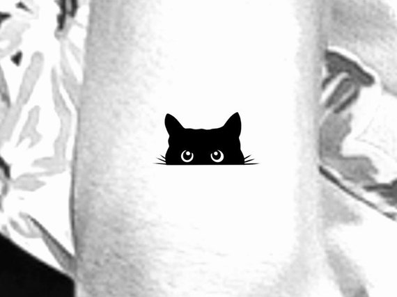 Black Cat Temporary Tattoo / Cat Temporary Tattoo / Small Cat - Etsy Black Cat Temporary Tattoo / Cat Temporary Tattoo / Small Cat - Etsy
