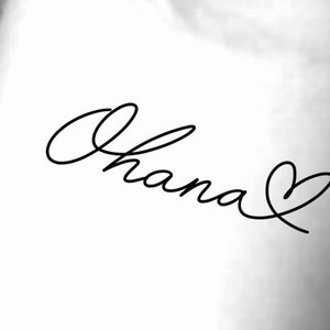 Ohana Heart Temporary Tattoo - Etsy Ohana Heart Temporary Tattoo - Etsy
