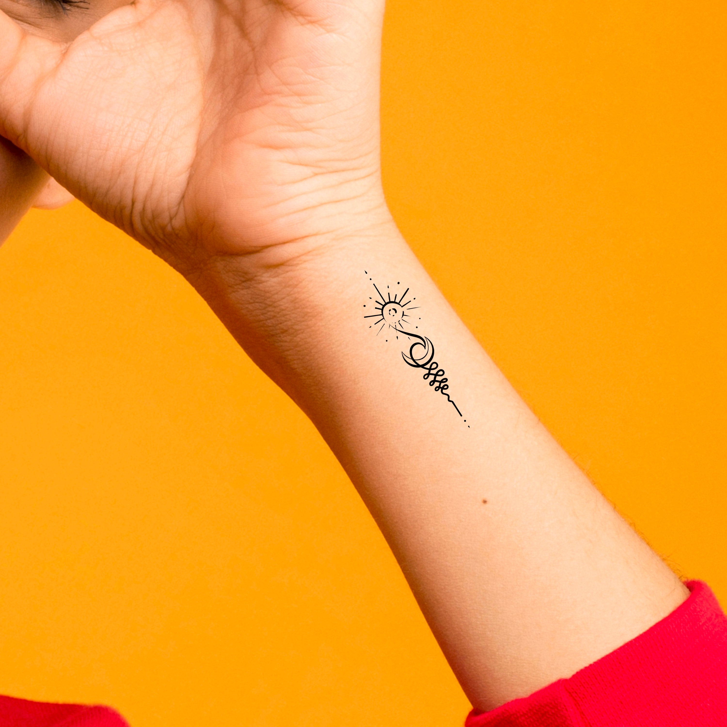 Sun Moon Wave Unalome Temporary Tattoo Wave Tattoo Beach Tattoo sun-moon-wave-unalome-temporary-tattoo-wave-tattoo-beach-tattoo