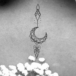 Mandala Moon Temporary Tattoo