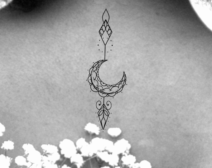 Mandala Moon Temporary Tattoo