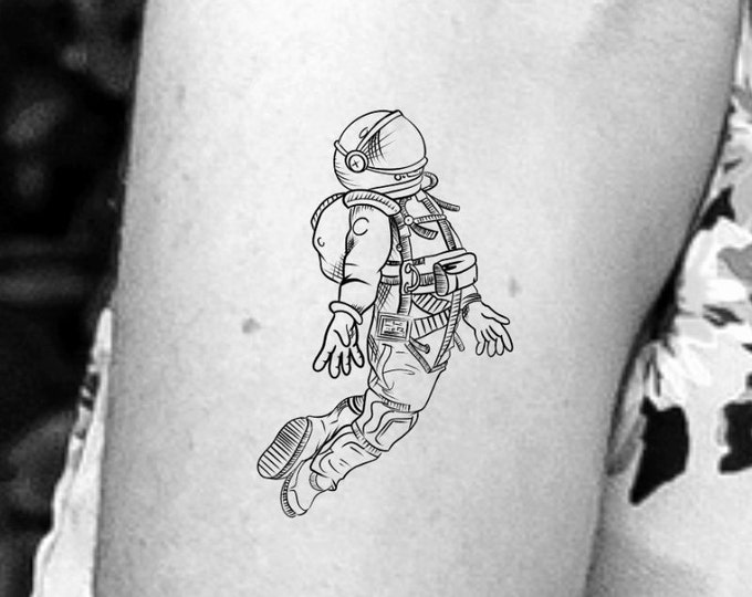 Astronaut Temporary Tattoo / space man tattoo