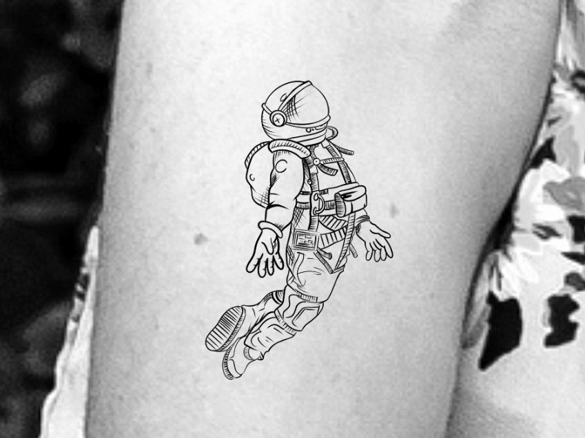 Astronaut Temporary Tattoo / space man tattoo Astronaut Temporary Tattoo / space man tattoo